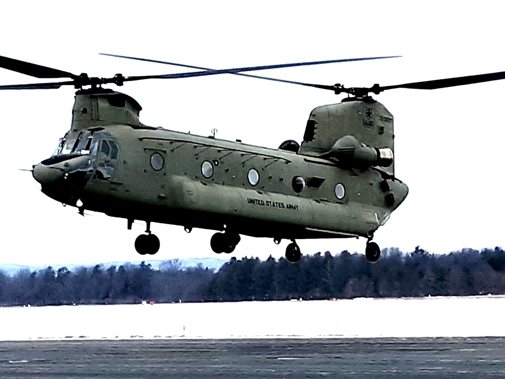 Sling-load, CH-47 operations for 89B training at Fort McCoy