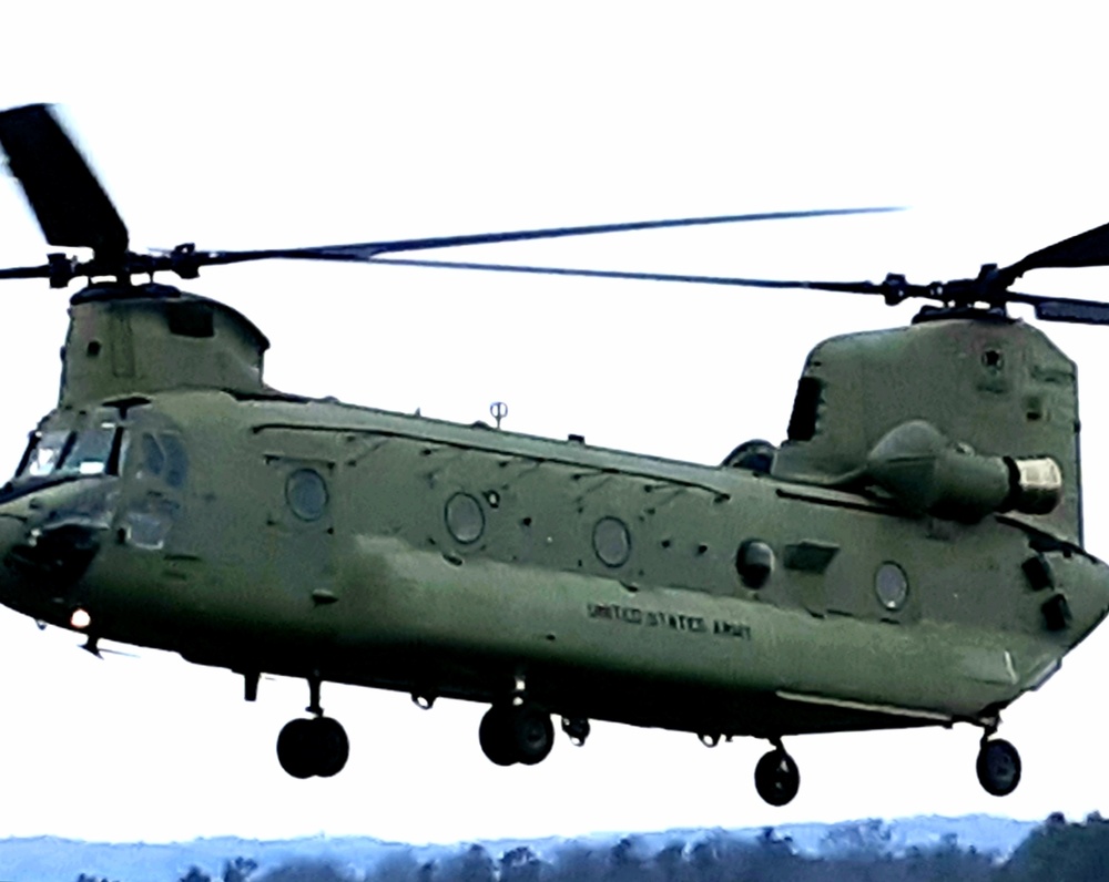 Sling-load, CH-47 operations for 89B training at Fort McCoy