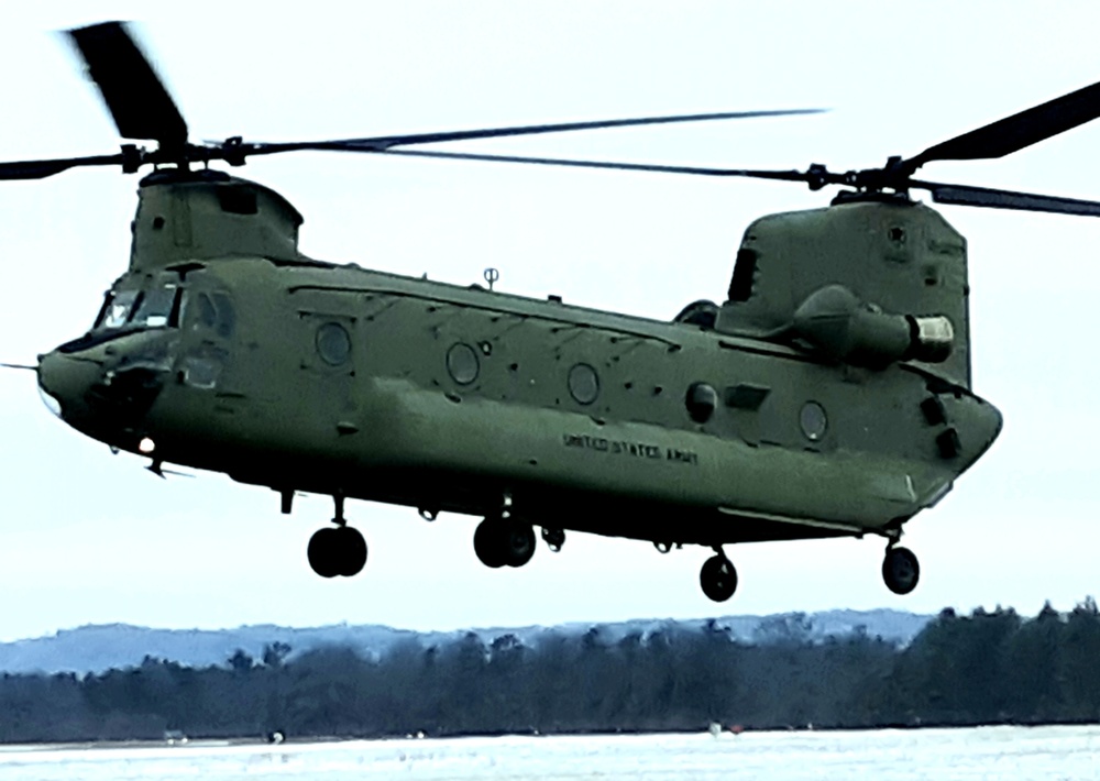 Sling-load, CH-47 operations for 89B training at Fort McCoy