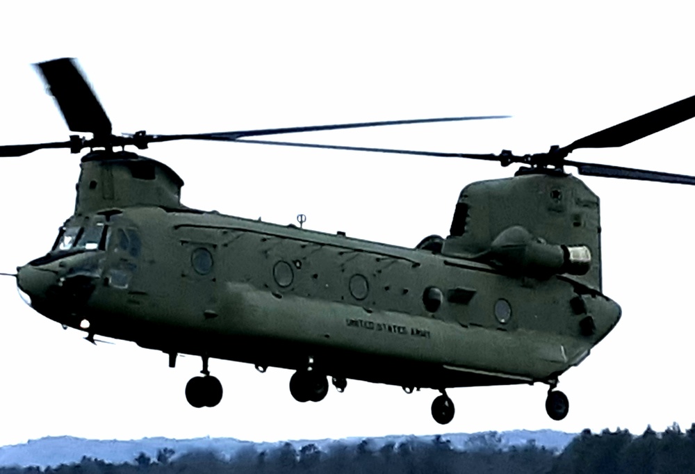 Sling-load, CH-47 operations for 89B training at Fort McCoy