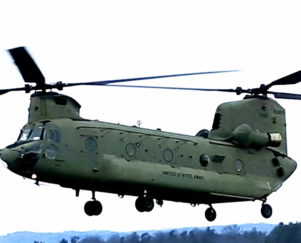 Sling-load, CH-47 operations for 89B training at Fort McCoy