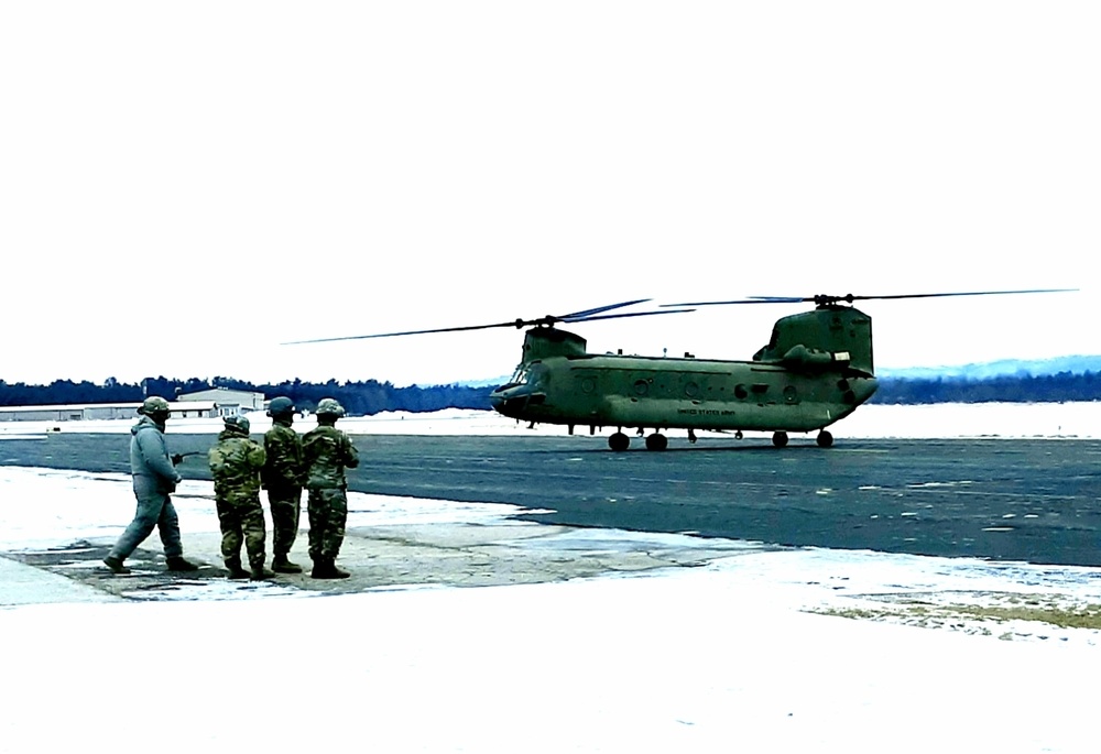 Sling-load, CH-47 operations for 89B training at Fort McCoy