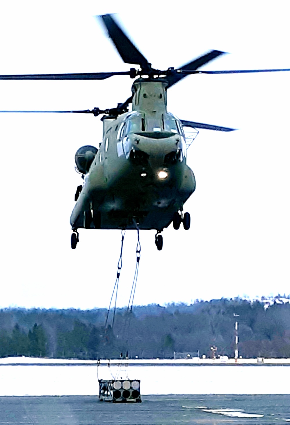 Sling-load, CH-47 operations for 89B training at Fort McCoy