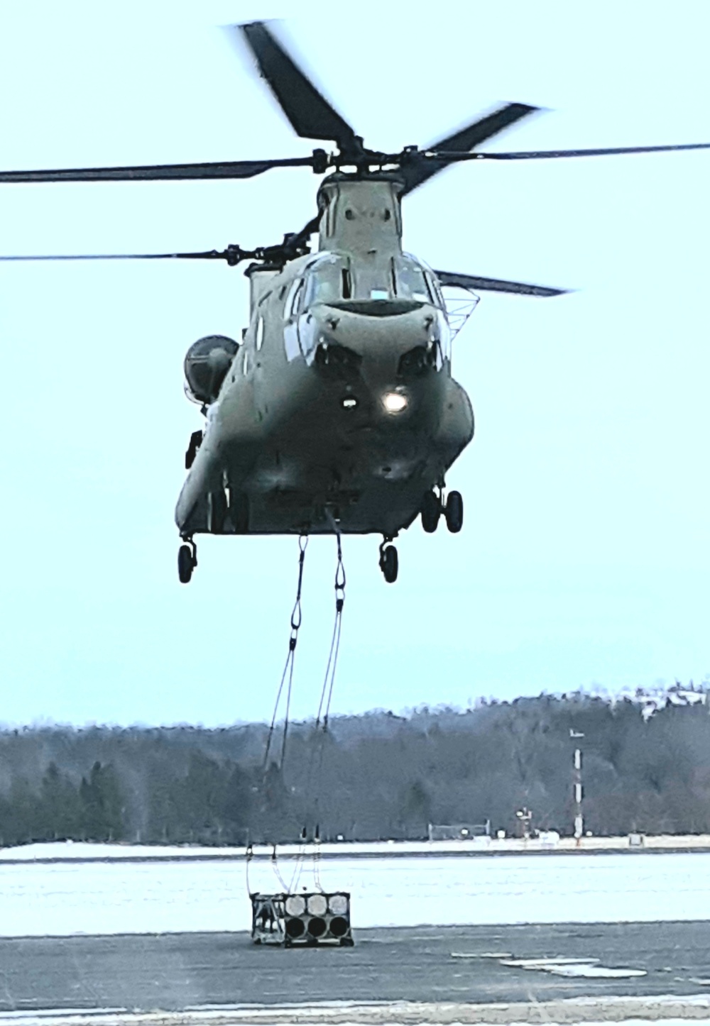 Sling-load, CH-47 operations for 89B training at Fort McCoy