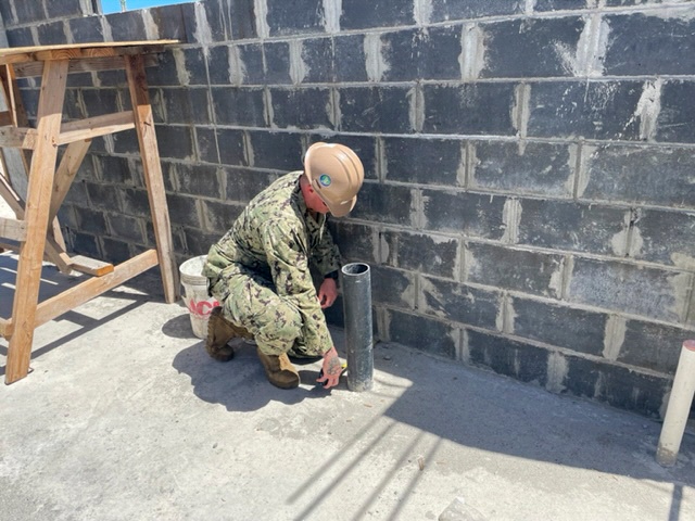NMCB THREE Seabee assists Marshallese construction effort for police security checkpoint