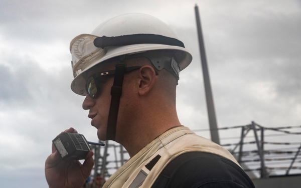 Sailors Aboard USS Ralph Johnson Conduct Replenishment-at-Sea with USNS Guadalupe (T-AO-200)