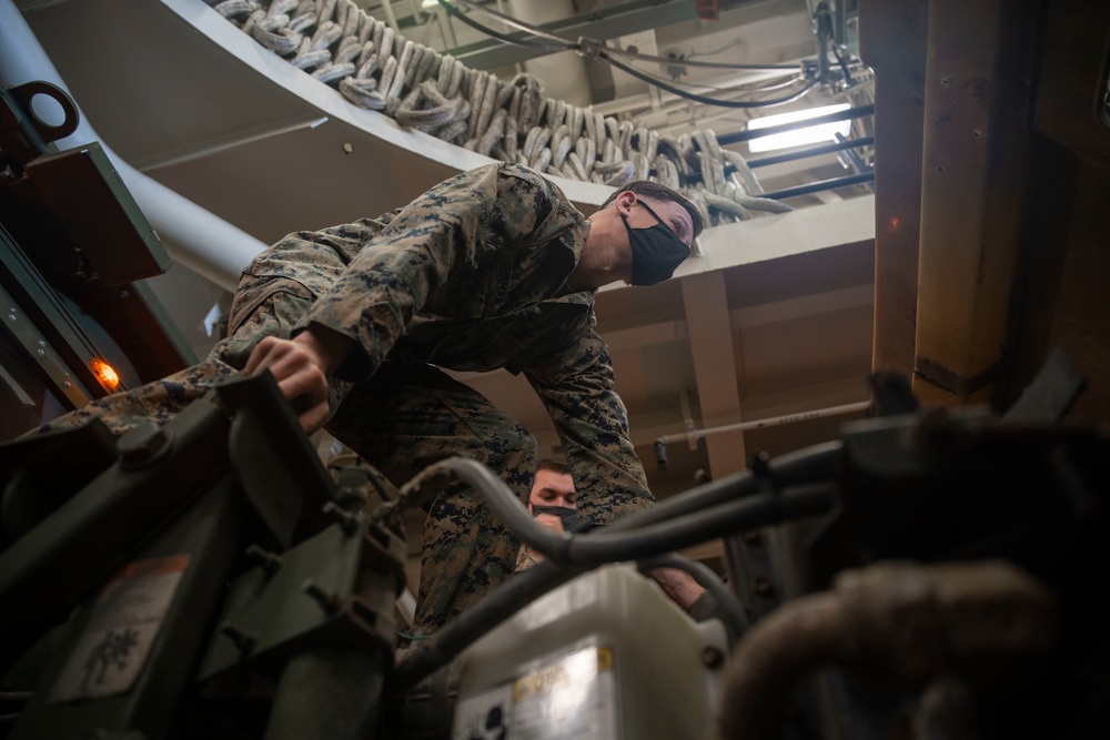 CLB-11 keeps vehicles ready aboard USS Portland