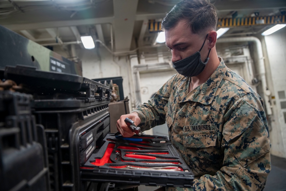 CLB-11 keeps vehicles ready aboard USS Portland