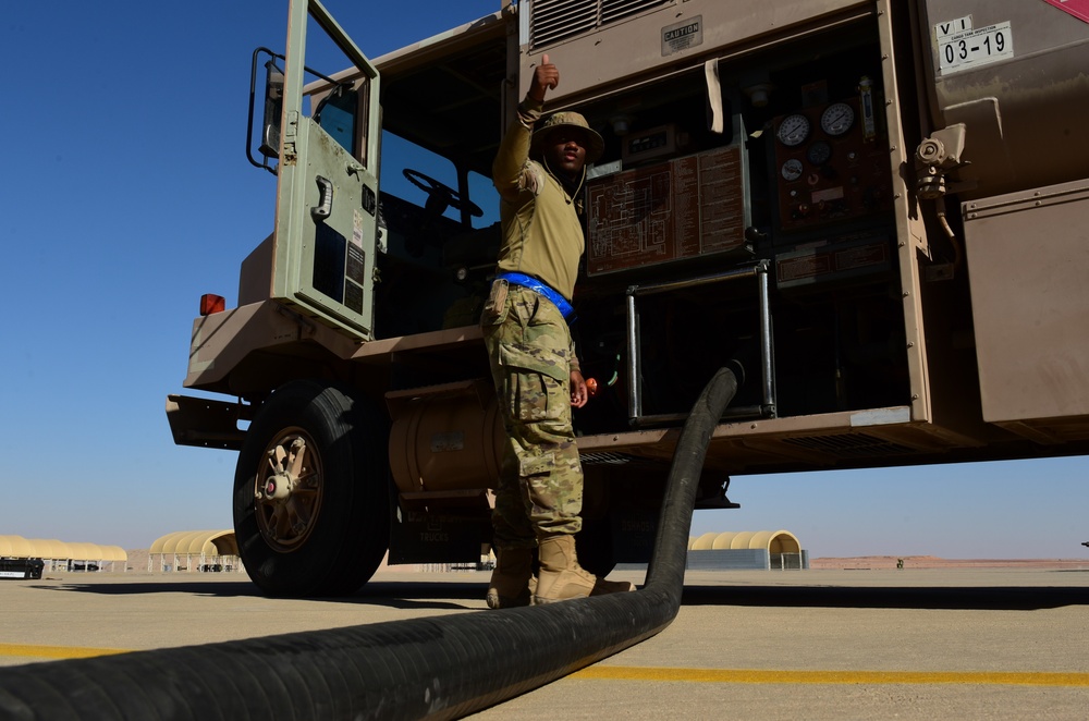 378th AEW Airman fuels Al Udeid aircraft