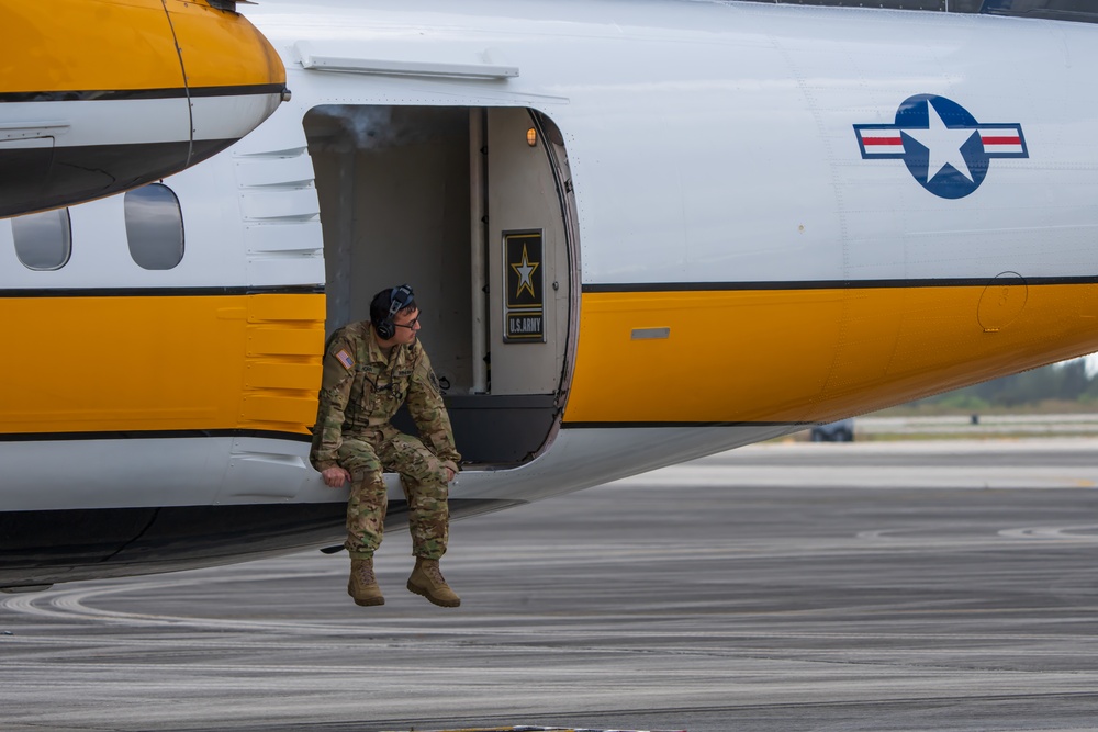 U.S. Army Parachute Team's aircraft prepares for flight