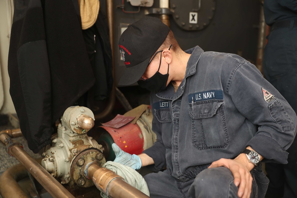 Sailors clean AFFF