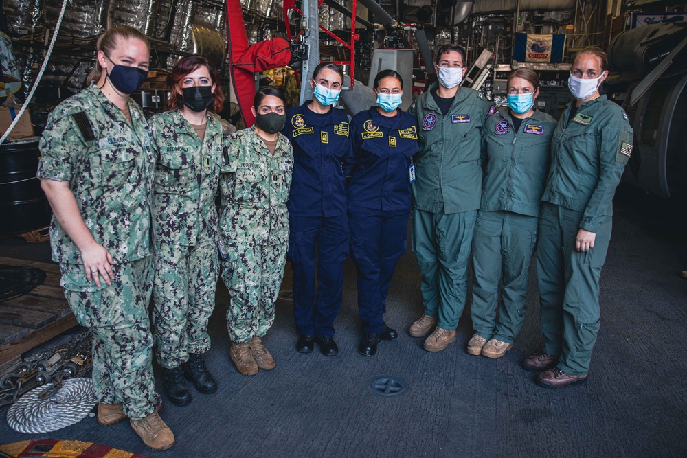 USS Billings Hosts Colombian Navy Sailors for a Tour of the Ship