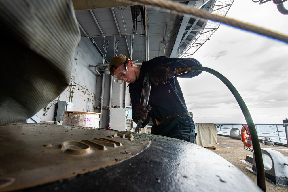 The Harry S. Truman Carrier Strike Group is on a scheduled deployment in the U.S. 6th Fleet area of operations in support of naval operations to maintain maritime stability and security.