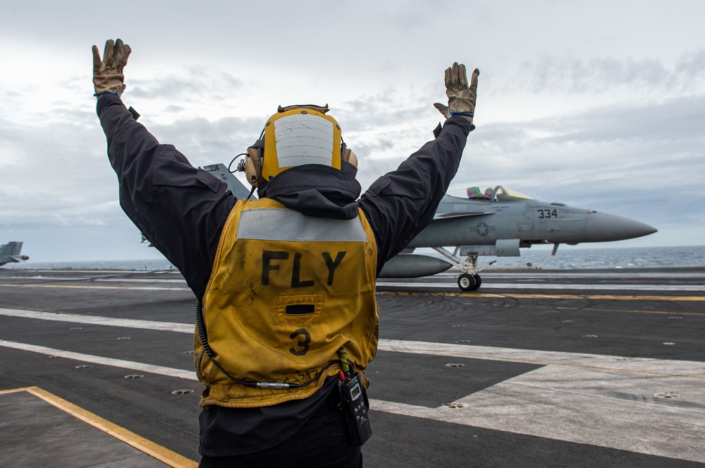 The Harry S. Truman Carrier Strike Group is on a scheduled deployment in the U.S. Sixth Fleet area of operations in support of naval operations to maintain maritime stability and security.