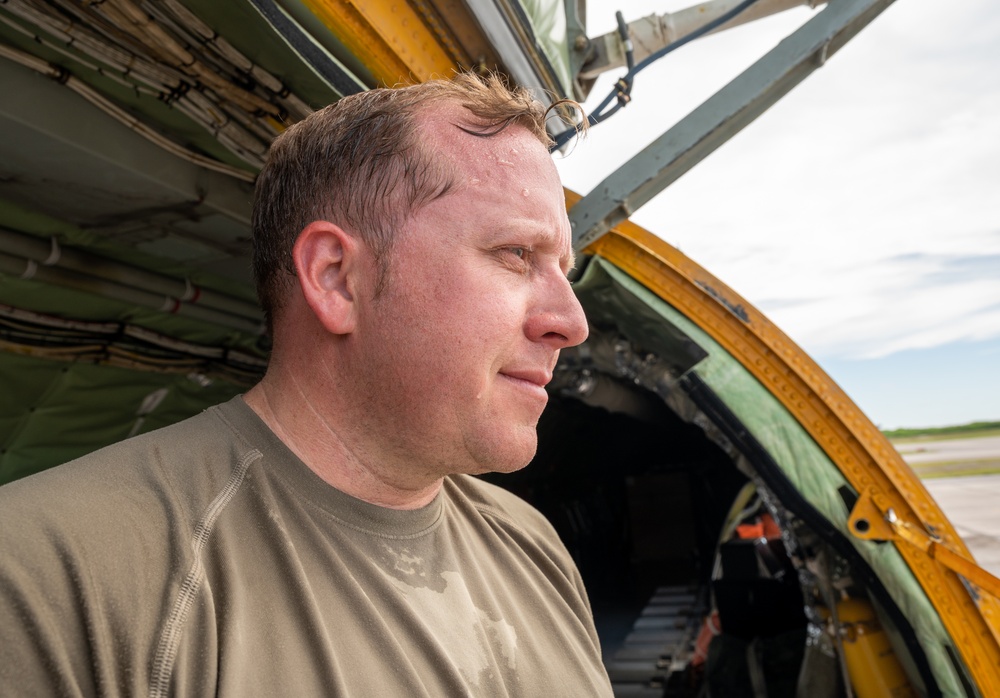 Cargo upload during a Bomber Task Force deployment to Naval Support Facility Diego Garcia