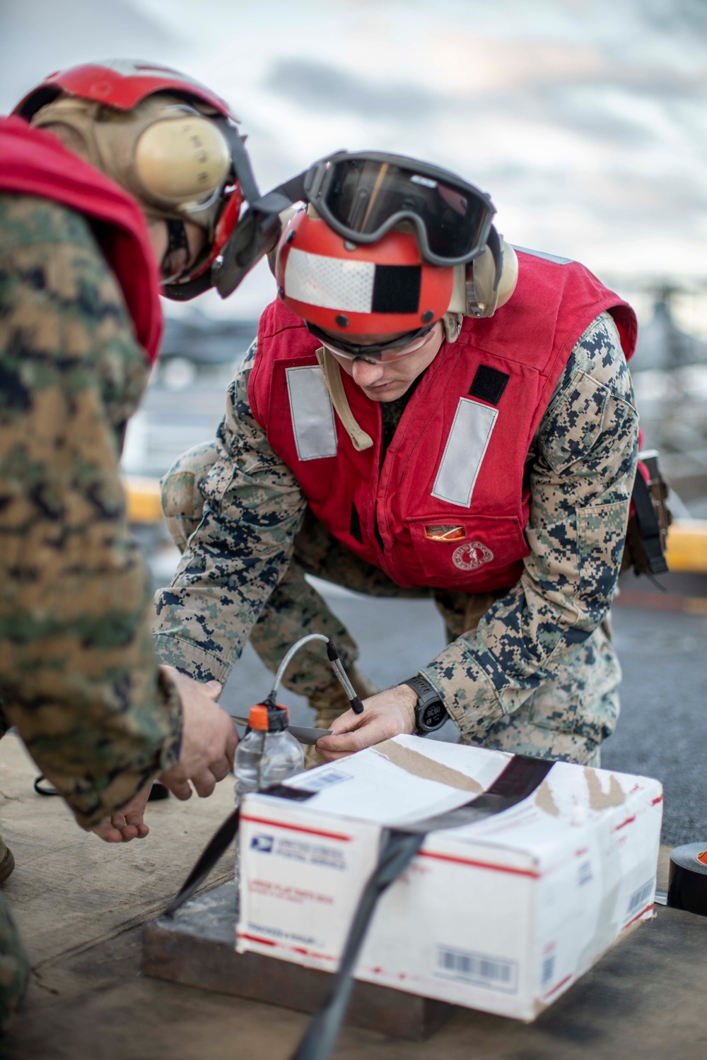 EOD Marines with CLB-11, 11th MEU conduct a volumetric charge range aboard USS Essex (LHD 2)