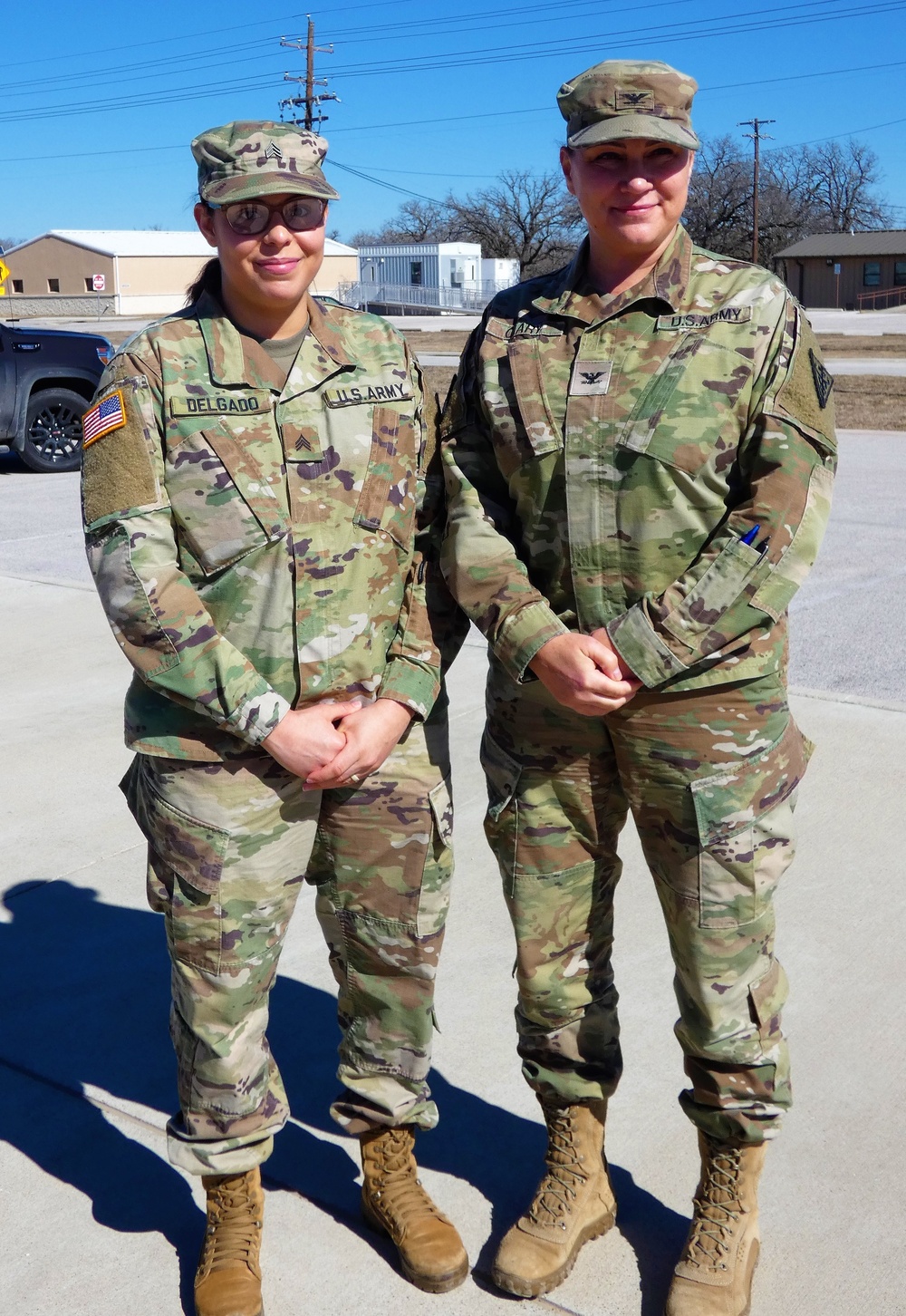 Sgt. Lydia Delgado of the 3D Medical Command (Deployment Support) Det. 11 promoted by friends mentors
