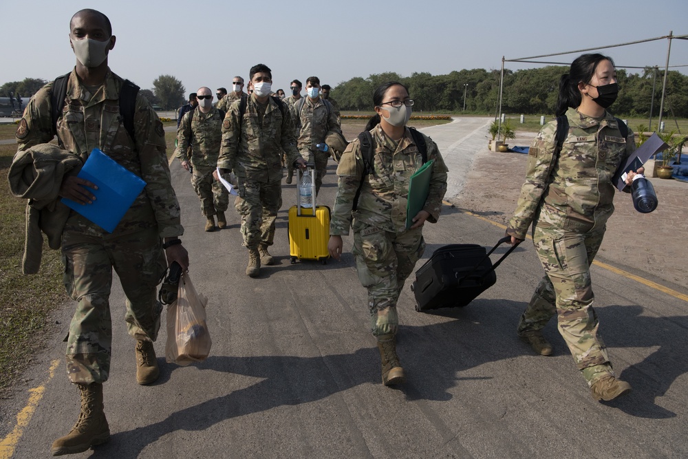 Airmen, 36th Expeditionary Airlift Squadron, depart for exercise Cope South 2022