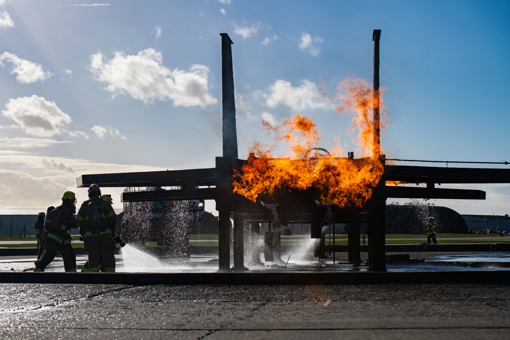 48th CES conducts aircraft live-burn training