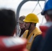 Sailor gives safety brief before a replenishment-at-sea.