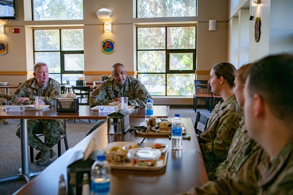 Lt. Gen. Richard W. Scobee visits Travis Air Force Base, CA