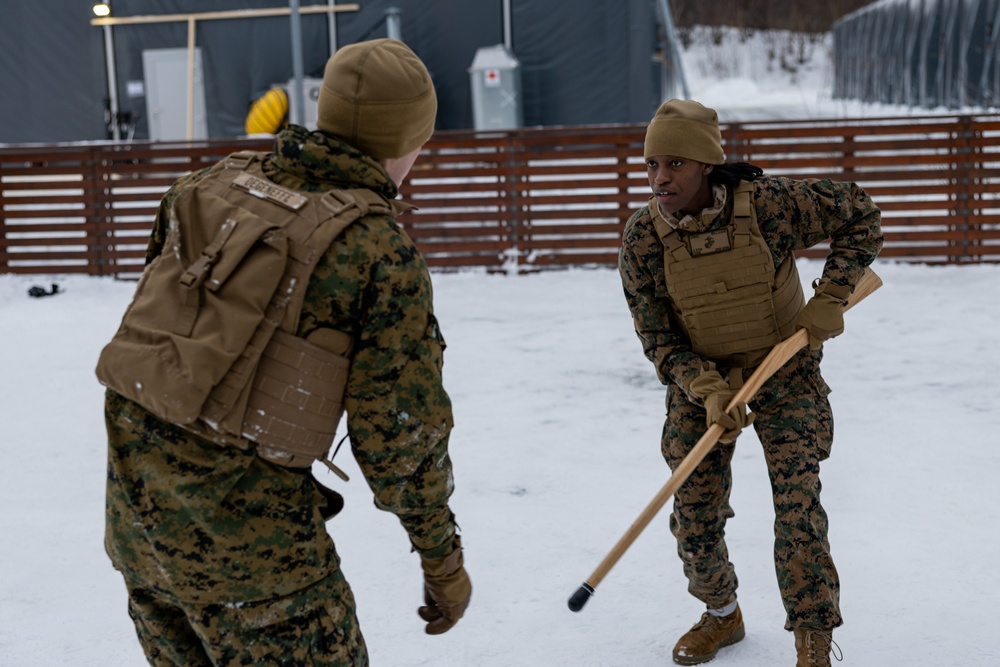 U.S. Marines train in martial arts in Norway prior to Exercise Cold Response 2022