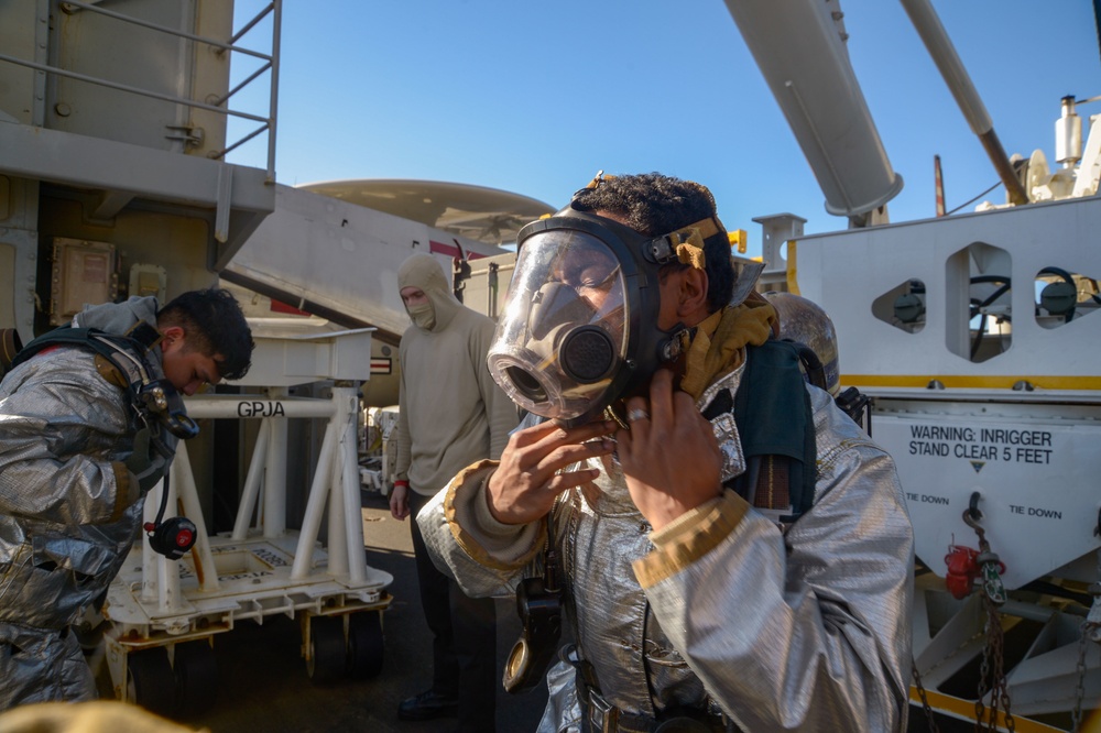 The Harry S. Truman Carrier Strike Group is on a scheduled deployment in the U.S. Sixth Fleet area of operations in support of naval operations to maintain maritime stability and security.