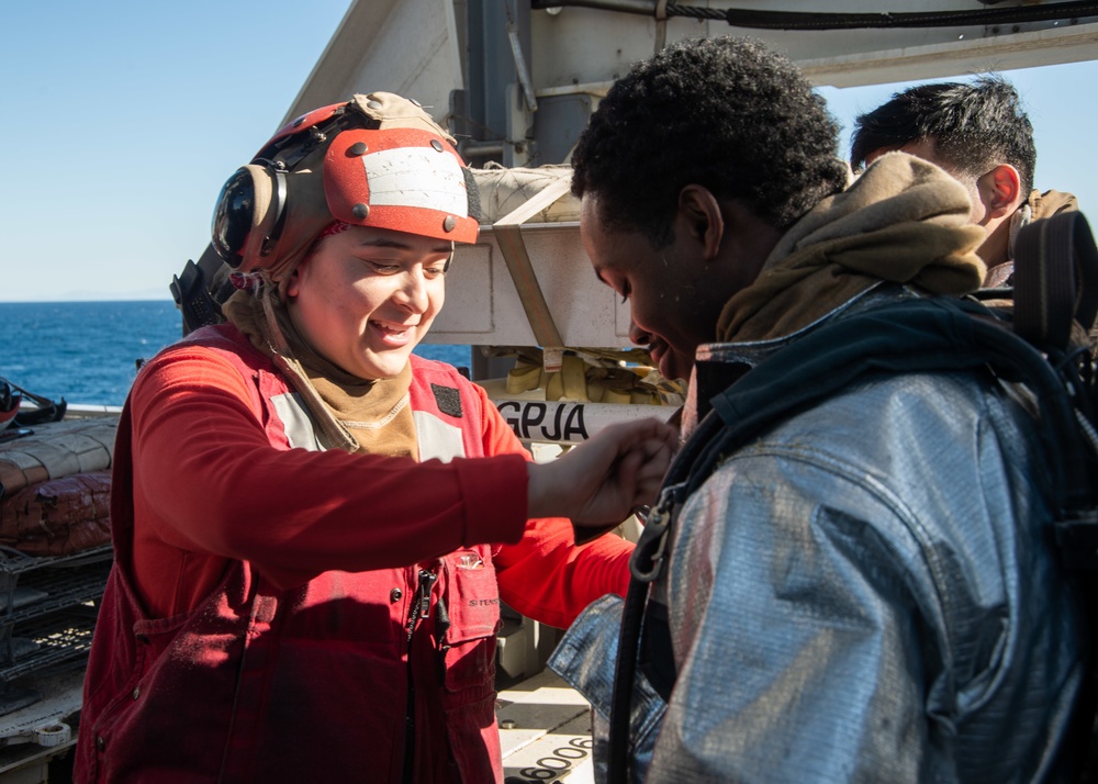 The Harry S. Truman Carrier Strike Group is on a scheduled deployment in the U.S. Sixth Fleet area of operations in support of naval operations to maintain maritime stability and security.