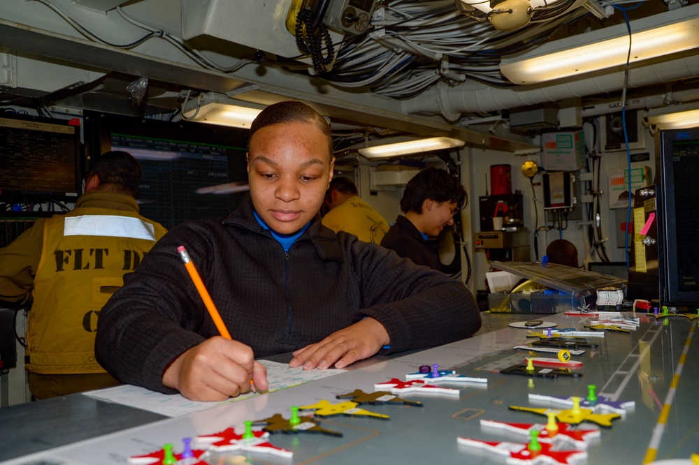 The Harry S. Truman Carrier Strike Group is on a scheduled deployment in the U.S. Sixth Fleet area of operations in support of naval operations to maintain maritime stability and security.