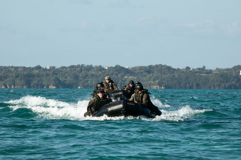 JWX 22 | CLB-4 Marines conduct amphibious resupply with Combat Rubber Raiding Craft