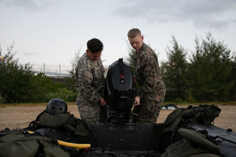 JWX 22 | CLB-4 Marines conduct amphibious resupply with Combat Rubber Raiding Craft
