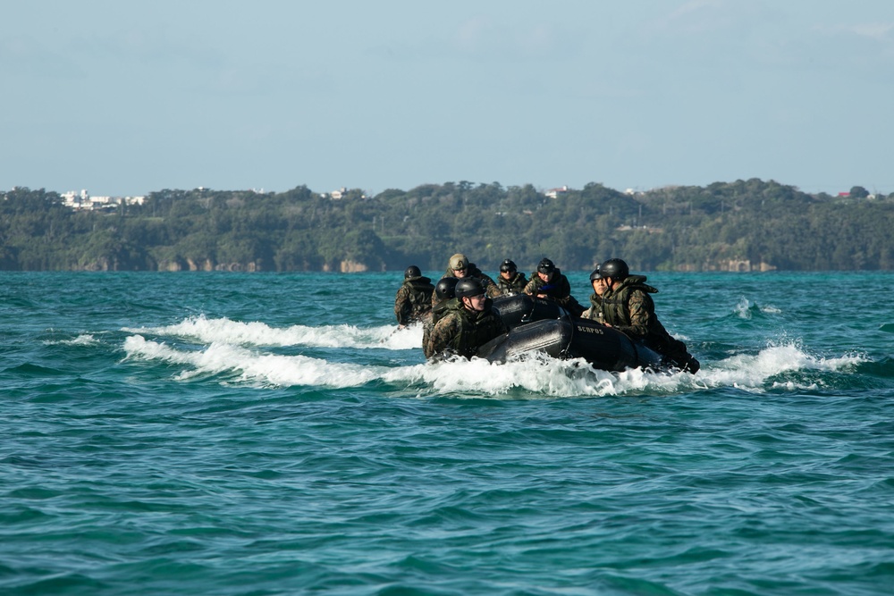 JWX 22 | CLB-4 Marines conduct amphibious resupply with Combat Rubber Raiding Craft