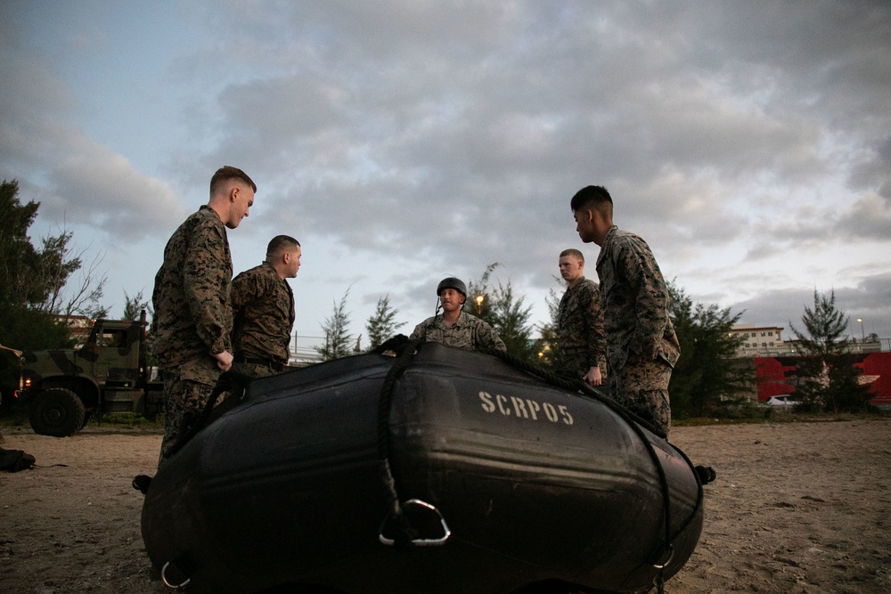 JWX 22 | CLB-4 Marines conduct amphibious resupply with Combat Rubber Raiding Craft
