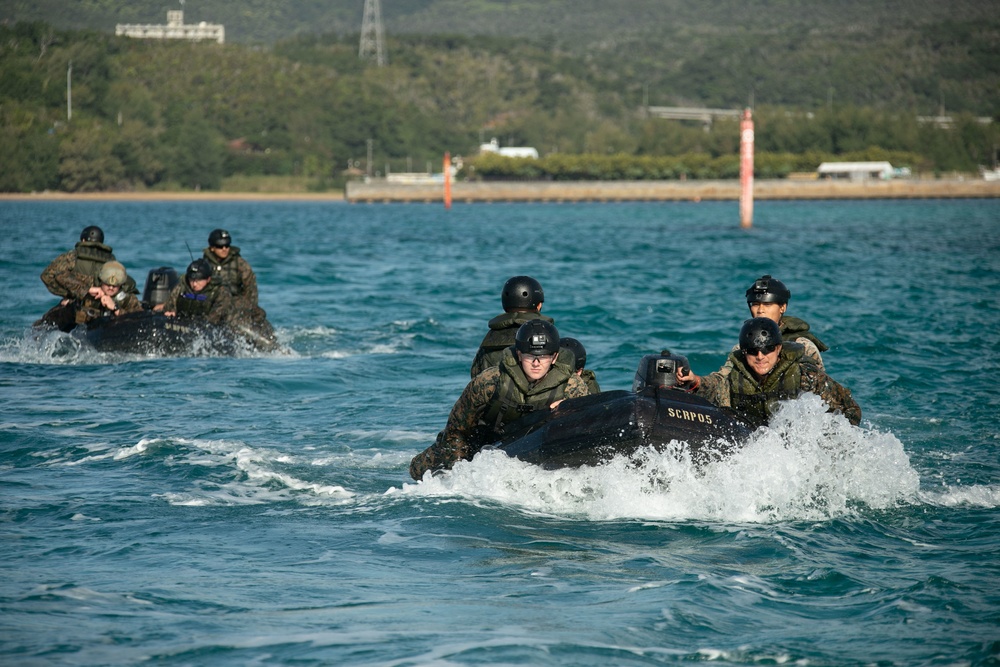 JWX 22 | CLB-4 Marines conduct amphibious resupply with Combat Rubber Raiding Craft