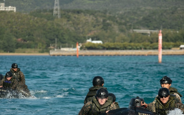 JWX 22 | CLB-4 Marines conduct amphibious resupply with Combat Rubber Raiding Craft