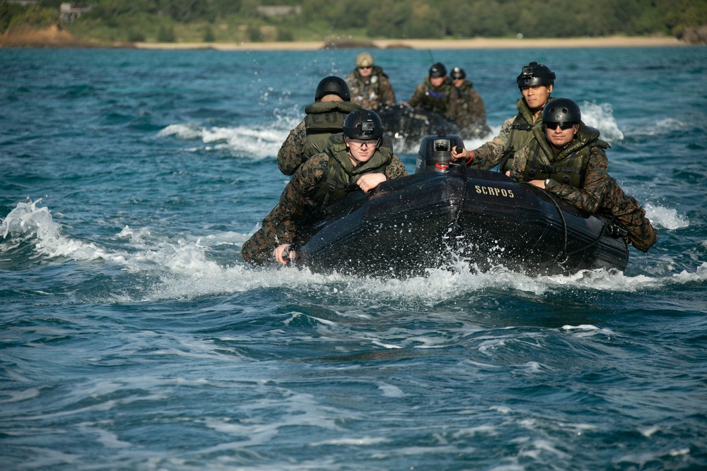 JWX 22 | CLB-4 Marines conduct amphibious resupply with Combat Rubber Raiding Craft