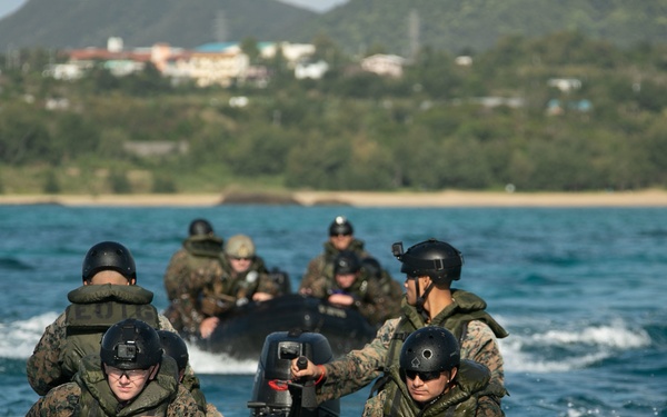 JWX 22 | CLB-4 Marines conduct amphibious resupply with Combat Rubber Raiding Craft