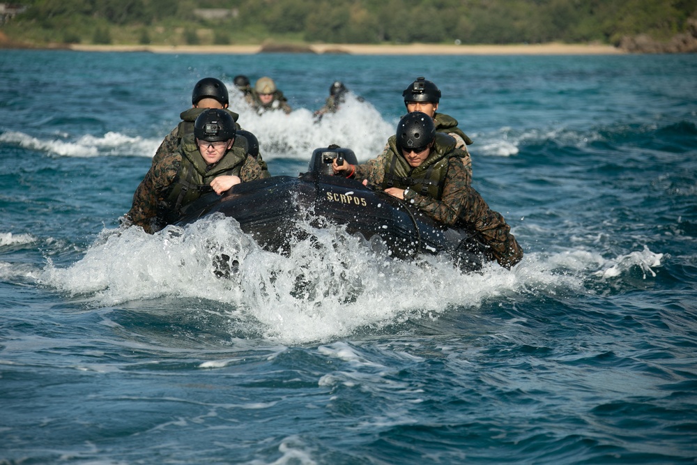 JWX 22 | CLB-4 Marines conduct amphibious resupply with Combat Rubber Raiding Craft
