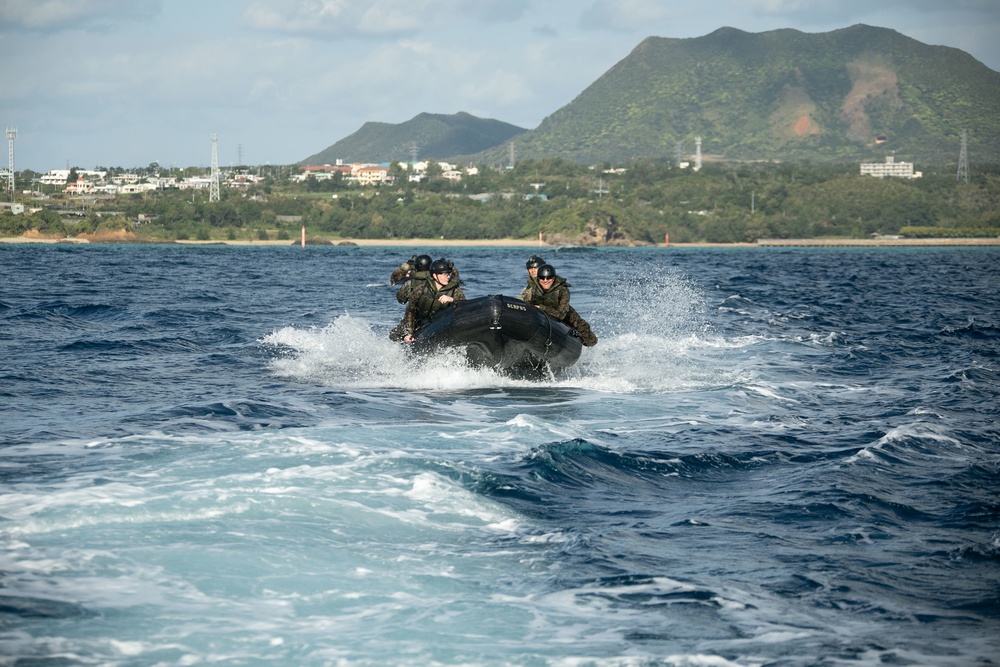 JWX 22 | CLB-4 Marines conduct amphibious resupply with Combat Rubber Raiding Craft