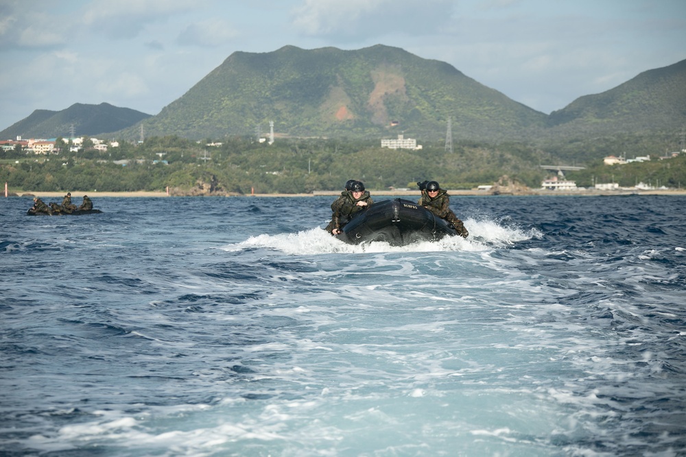 JWX 22 | CLB-4 Marines conduct amphibious resupply with Combat Rubber Raiding Craft