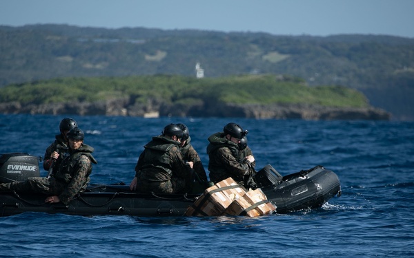 JWX 22 | CLB-4 Marines conduct amphibious resupply with Combat Rubber Raiding Craft