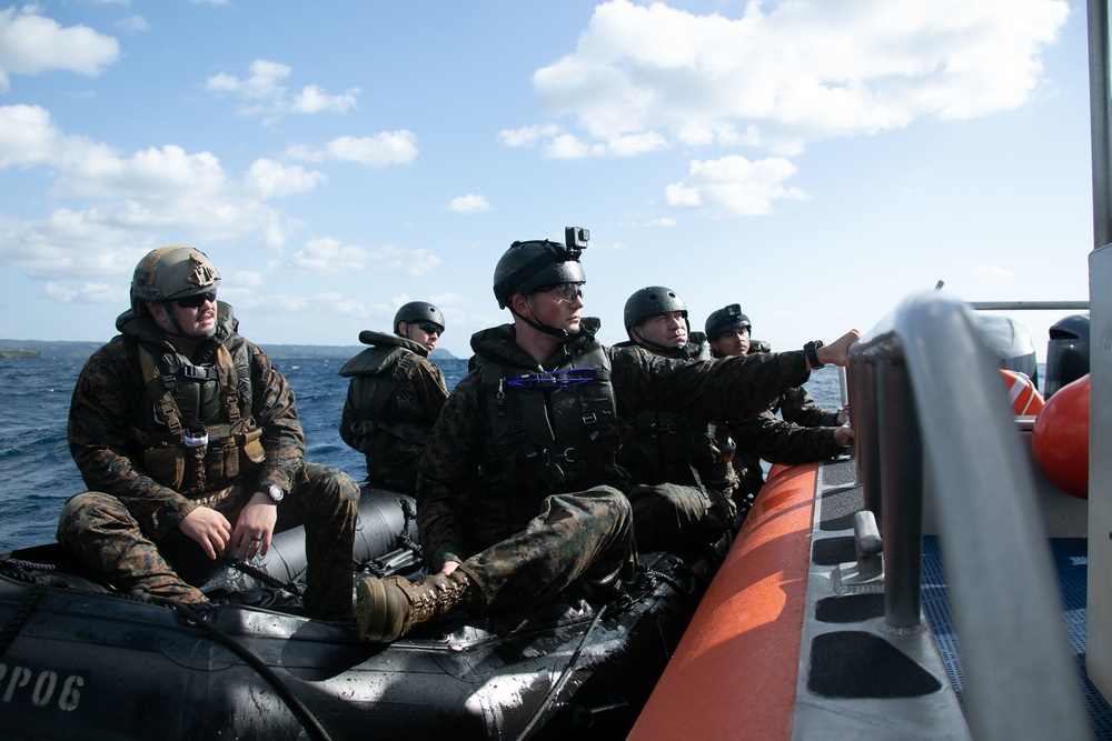 JWX 22 | CLB-4 Marines conduct amphibious resupply with Combat Rubber Raiding Craft