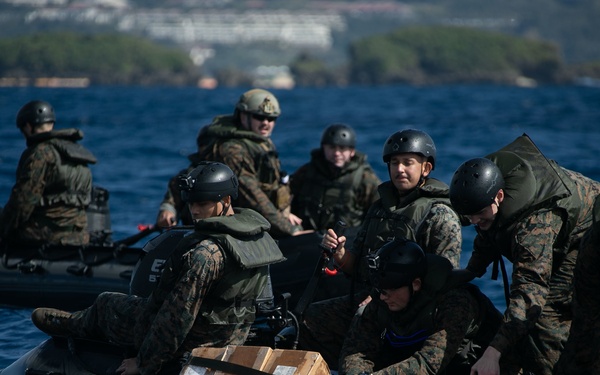 JWX 22 | CLB-4 Marines conduct amphibious resupply with Combat Rubber Raiding Craft