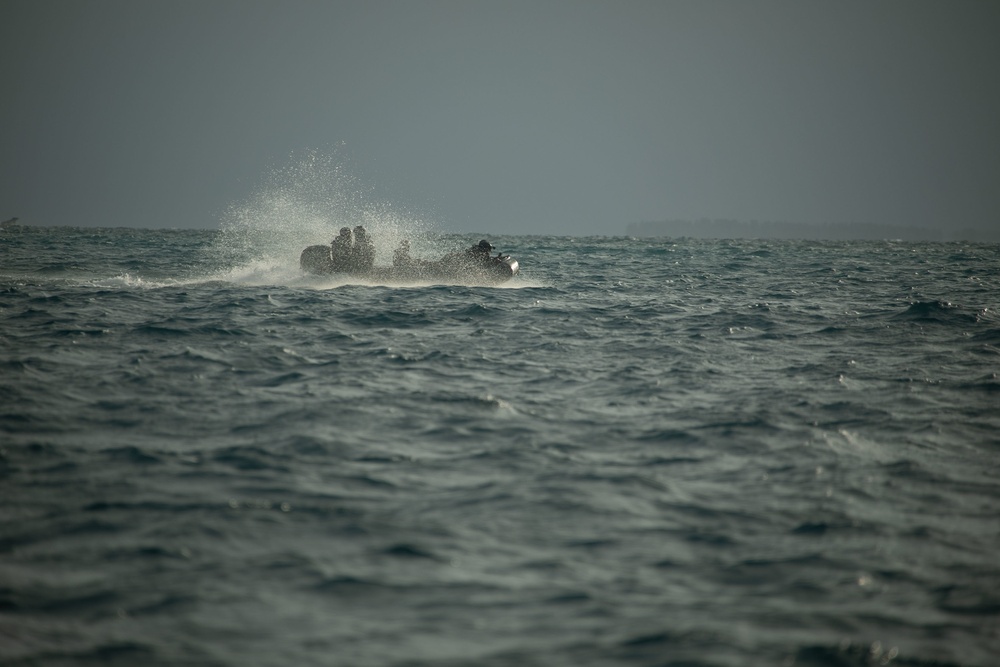 JWX 22 | CLB-4 Marines conduct amphibious resupply with Combat Rubber Raiding Craft