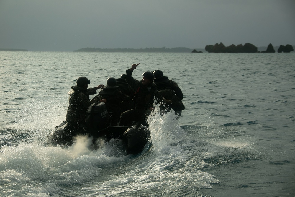 JWX 22 | CLB-4 Marines conduct amphibious resupply with Combat Rubber Raiding Craft