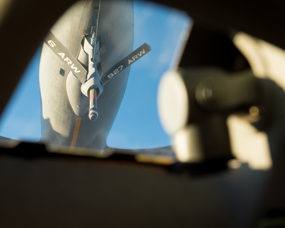 E-3 Sentry refueled midair