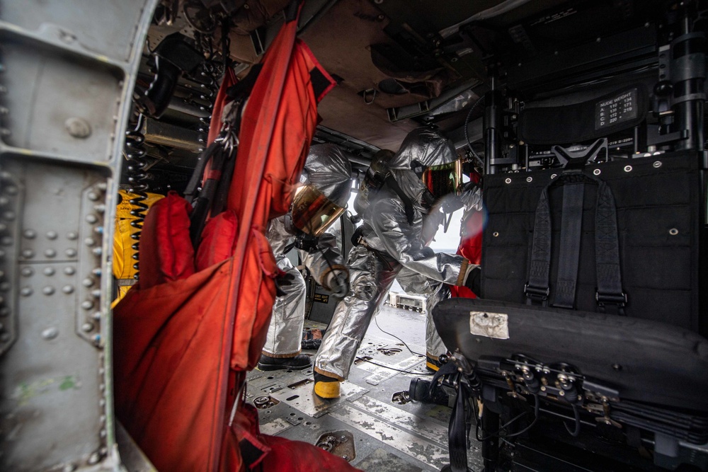 USS America Conducts an Aviation Training Team Drill.