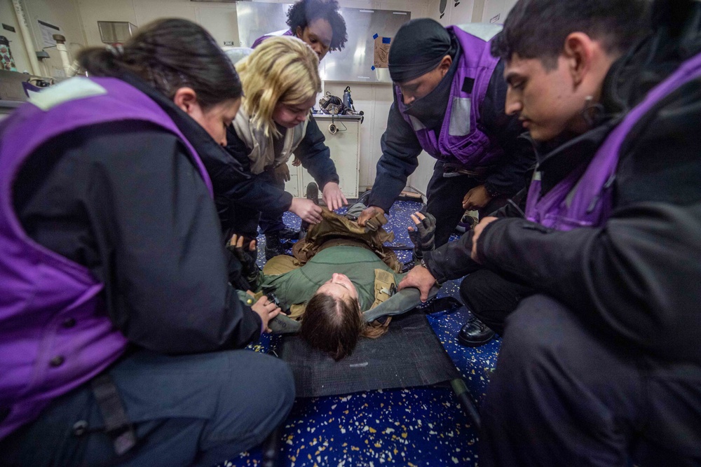 USS America Conducts an Aviation Training Team Drill.