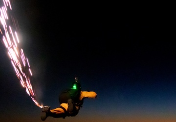 U.S. Army Parachute Team conducts night training in south Florida