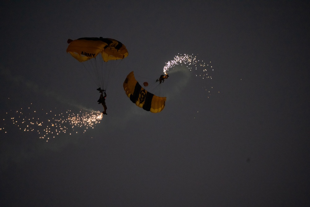 U.S. Army Parachute Team conducts night training in south Florida